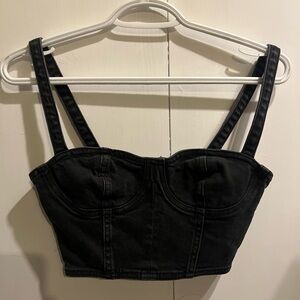 Artizia - Denim Forum Black Structured Bustier Crop Top